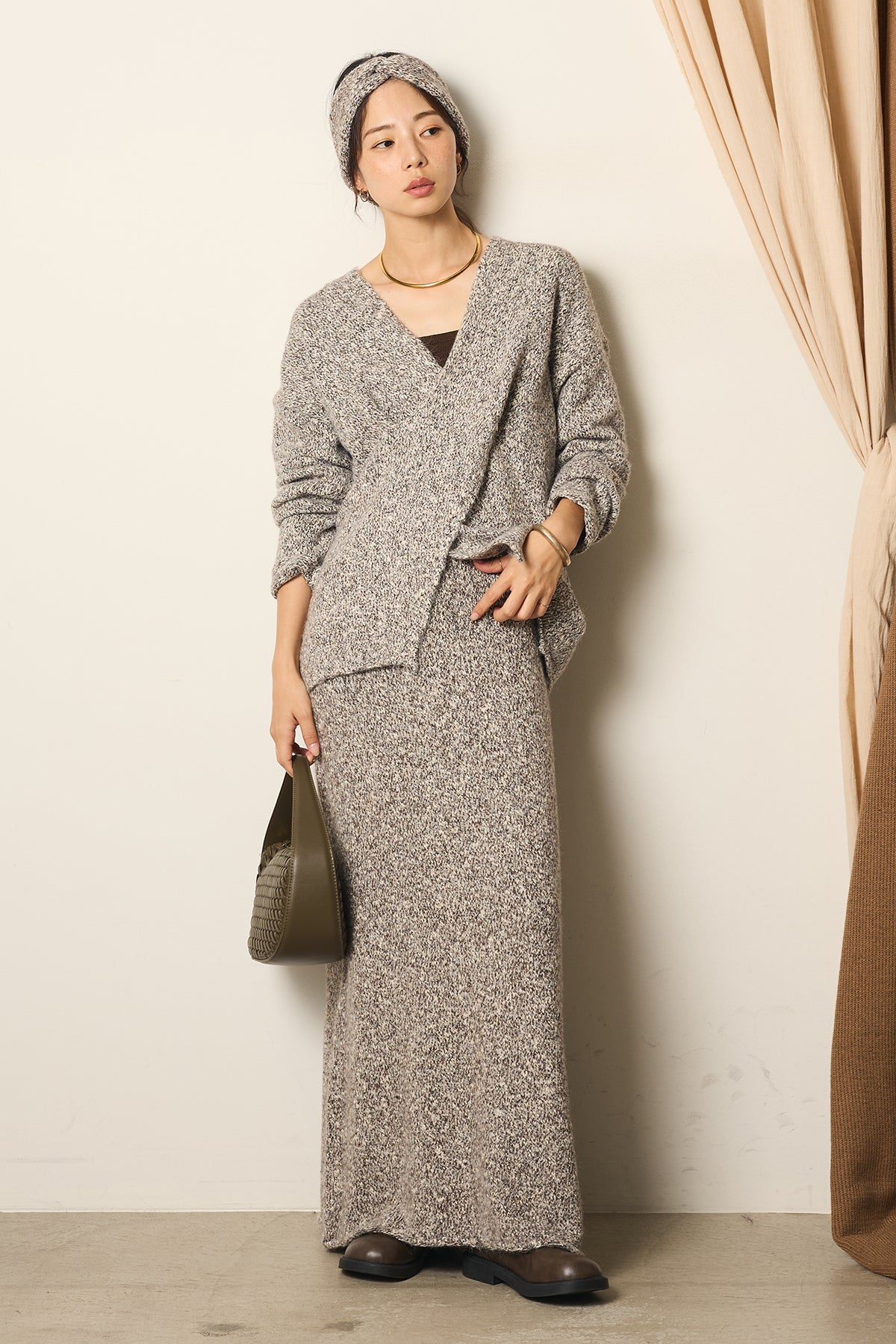 HYKEミックスニットスカート HYKEミックスニットスカート