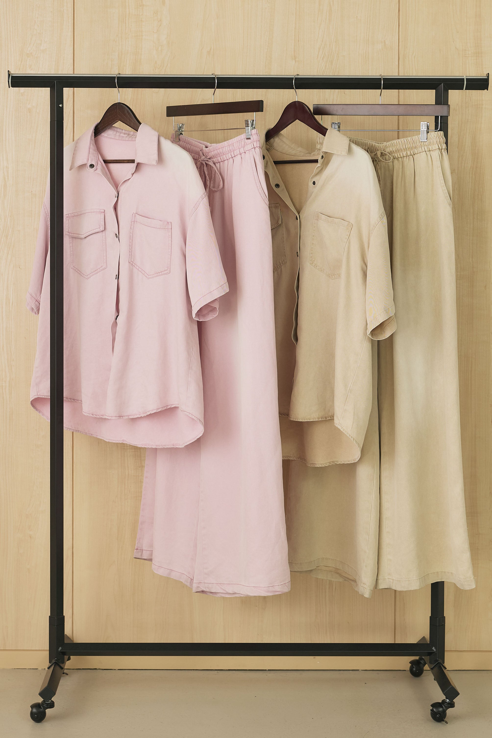 値下げ！！！ESICA [SET]デニムライクハーフスリーブシャツSETUP 即納】【着回しセット】[SET]デニムライクハーフスリーブシャツSETUP+