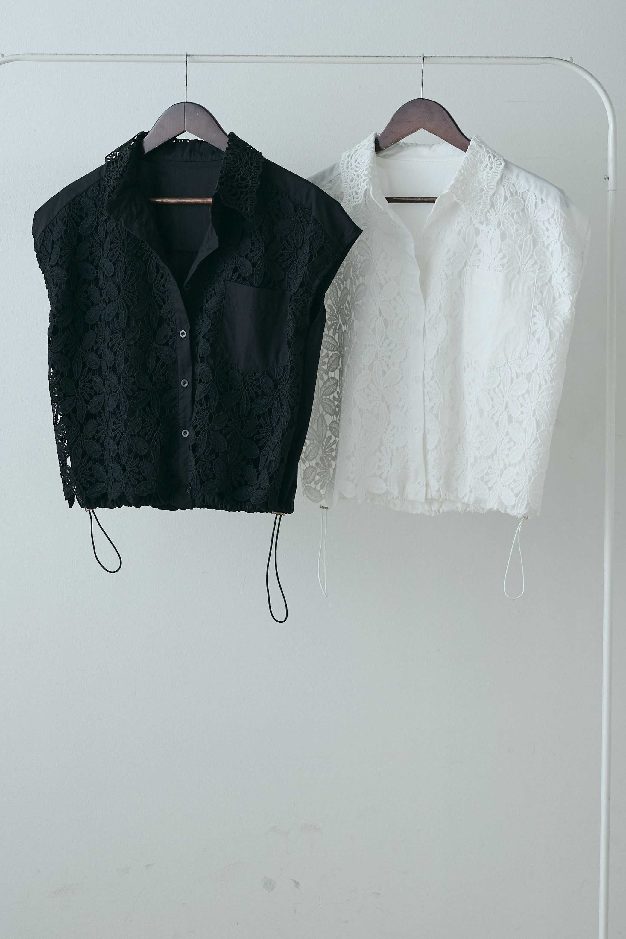 ensou. ノースリーブシャツ 着回しセット】ノースリーブレース刺繍シャツ+ノースリーブ