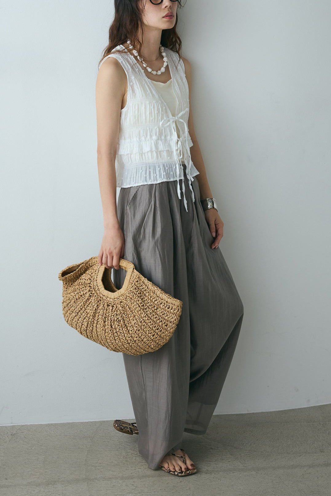 【値下げ】HARUNOBUMURATA JANET ノースリーブブラウス HM24S723-DOV01 ベージュ サイズ：38 (堀江店) HARUNOBUMURATA 【値下げ】HARUNOBUMURATA JANET ノースリーブ