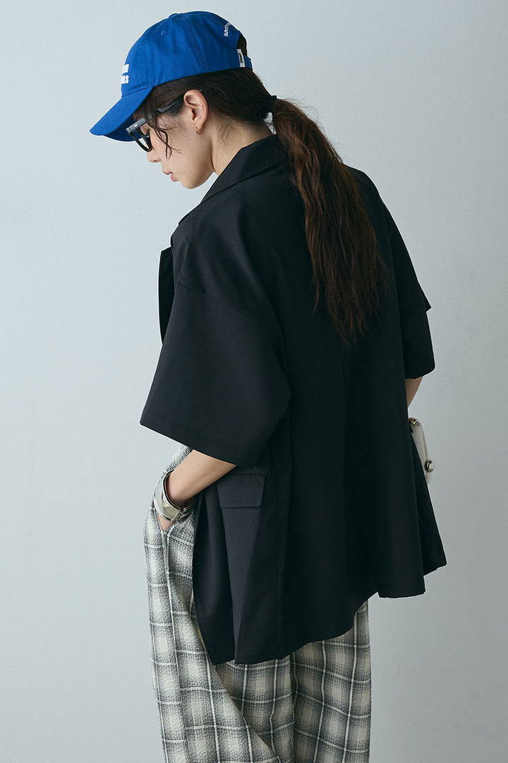 [SET]ヘザーエステルハーフスリーブジャケット+シャーリングシアータンクxリブタンクSET(2set)