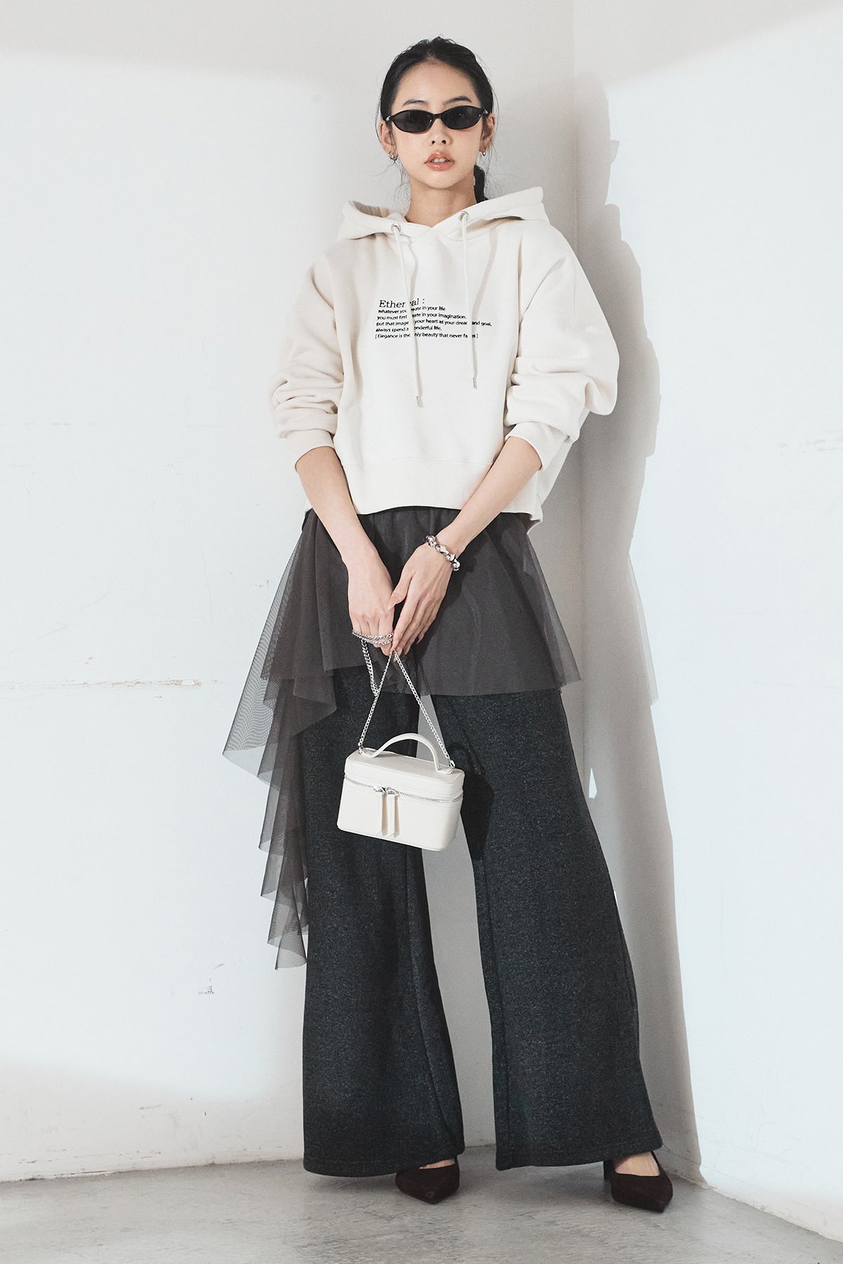 【新品】ESICA 配色ステッチロコプルオーバー スウェット ロングスカート リジェイ＆スプル Re-J&SUPURE 配色ステッチAラインスウェットスカート