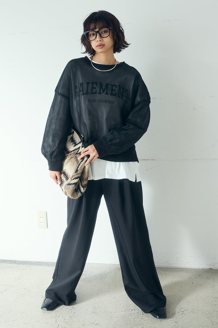 [SET]クリアダンボールプルオーバー+斜めボタンタック入りスラックス+フロントロゴビッグプルオーバー(3set)