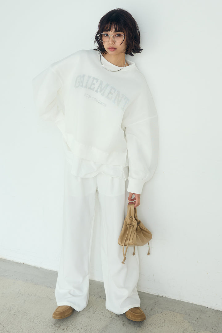 [SET]クリアダンボールプルオーバー+斜めボタンタック入りスラックス+フロントロゴビッグプルオーバー(3set)