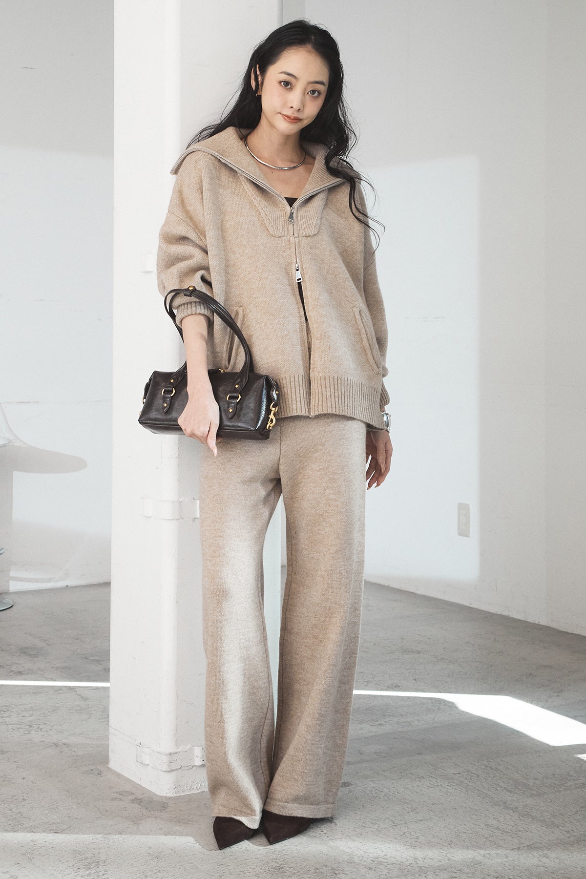 【完売品】ESICA 上下SET SET]ビッグカラーダブルジップニットSETUP – ESICA