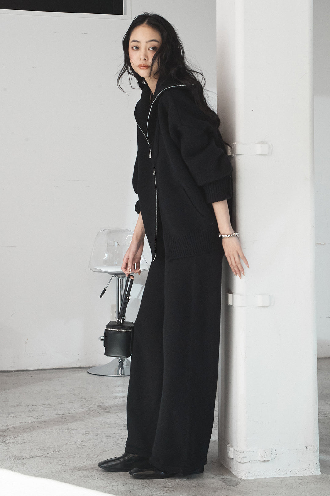 [SET]ビッグカラーダブルジップニットSETUP