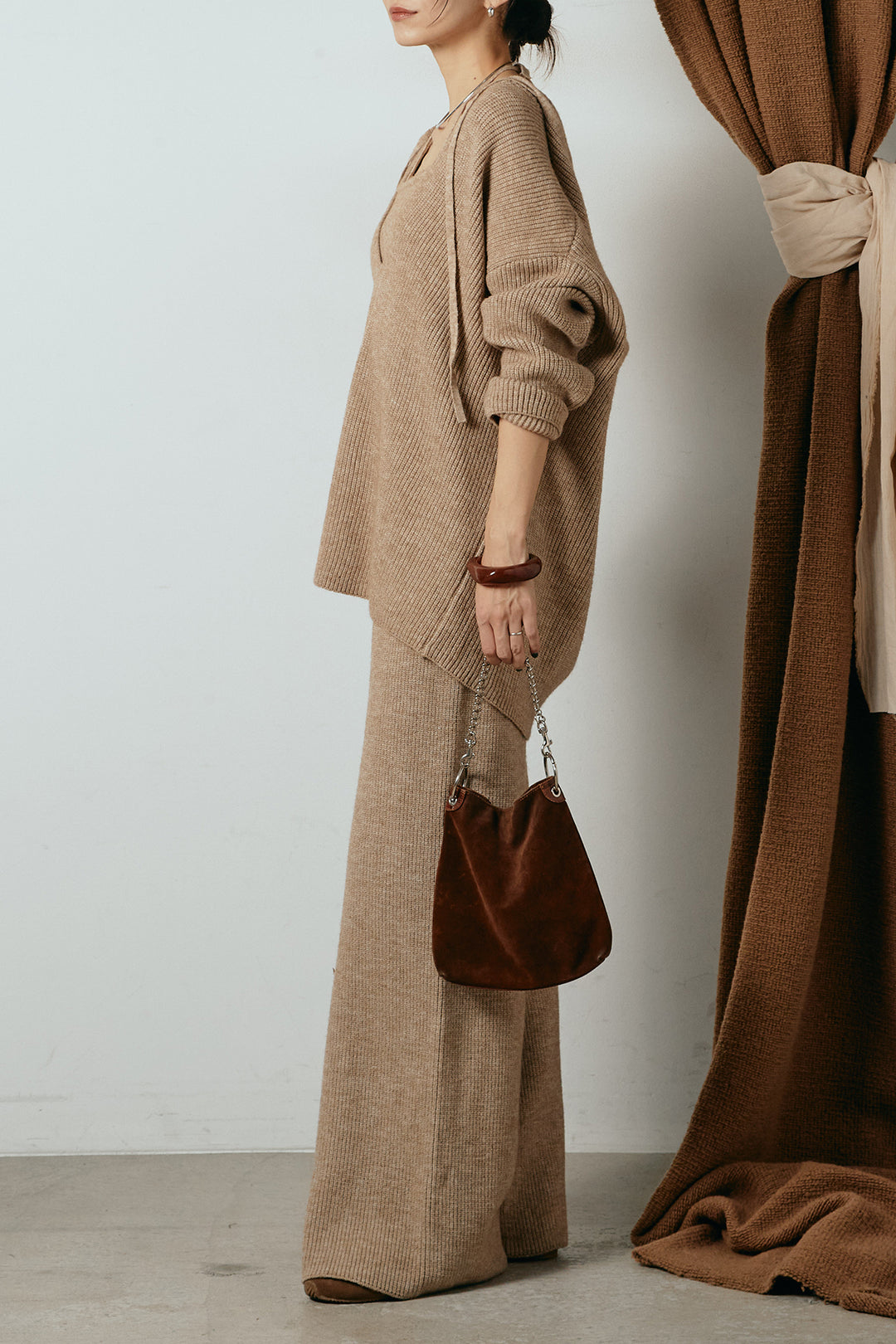 [SET]ホルターネックケーブルニットSETUP