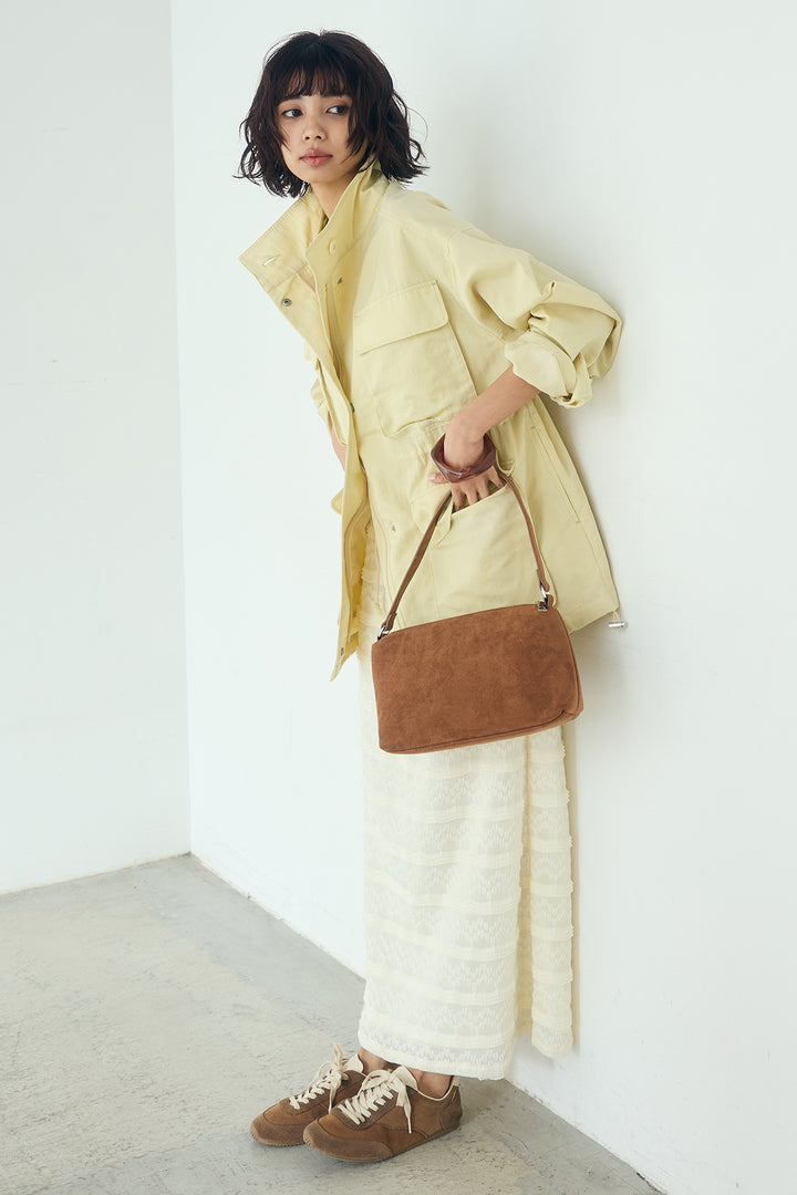 [SET]ナイロンツイルフィールドジャケット+ジャガードカットソータイトスカート(2set)