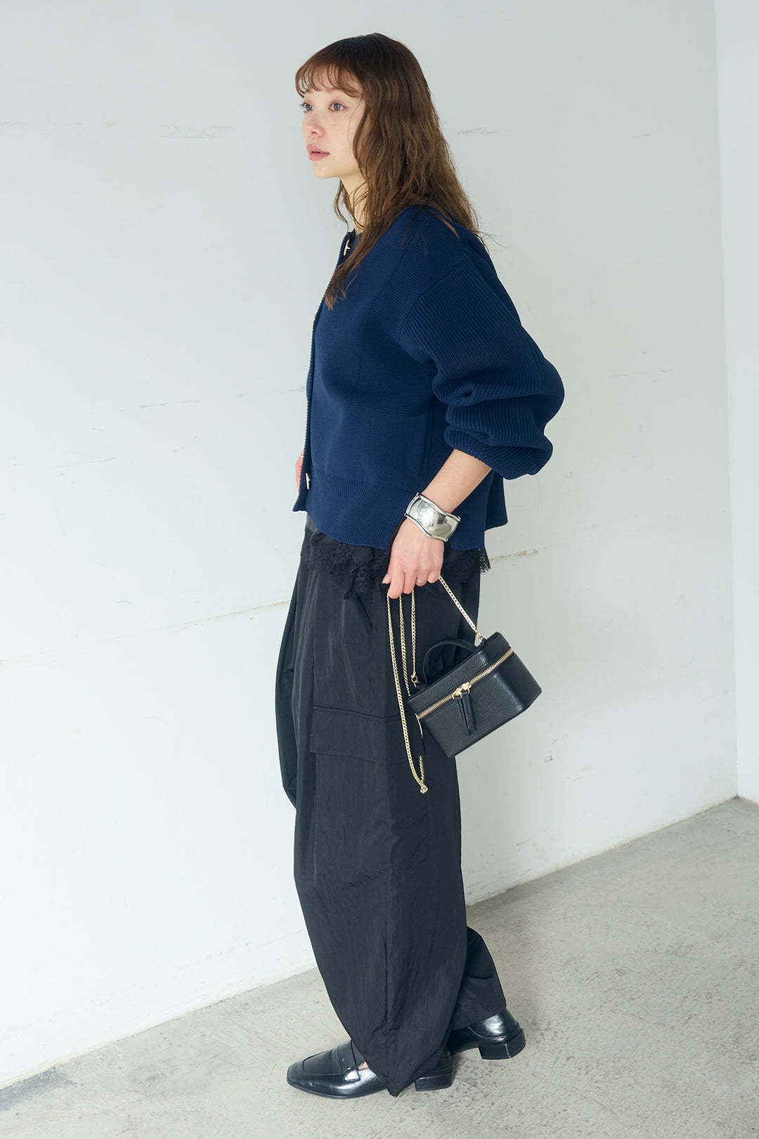 [SET]スポンディッシュBIGボタンクルーネックカーディガン+撥水ジョガーパンツ(2set)