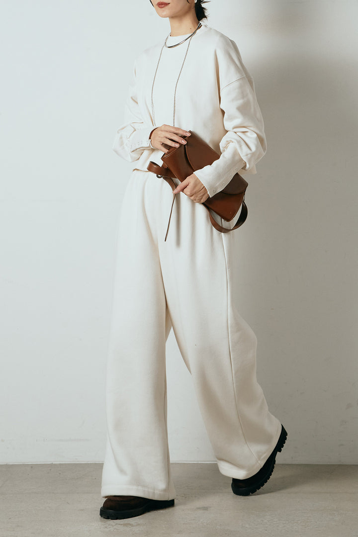 [SET]裏毛バックオープンプルオーバー+ストレッチレースクルーネックインナー(2set)