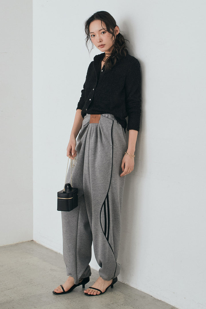 [SET]カールヤーンシャツ+ライトダンボールウェーブラインドレープパンツ(2set)