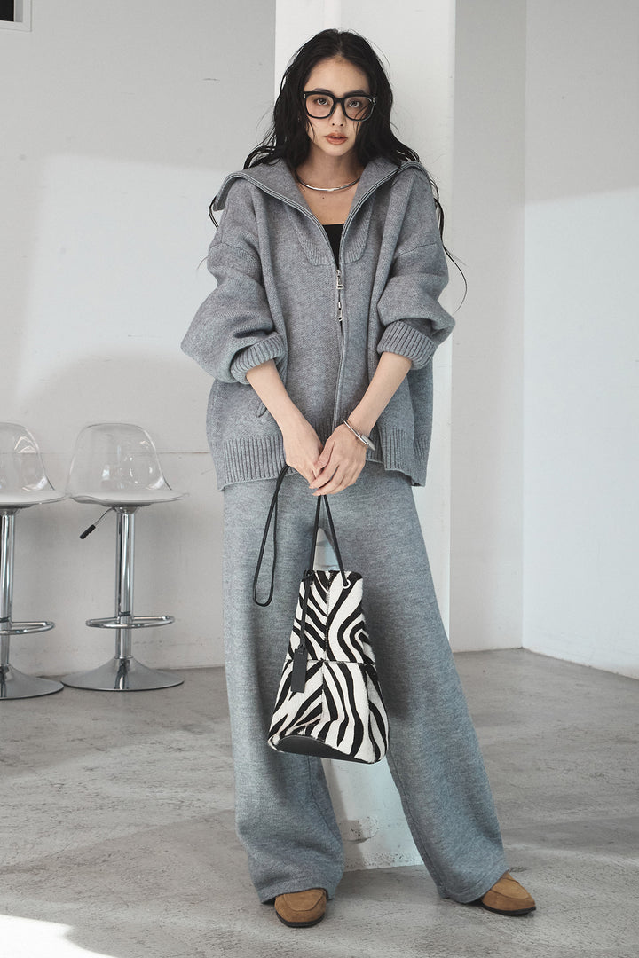 [SET]ビッグカラーダブルジップニットSETUP