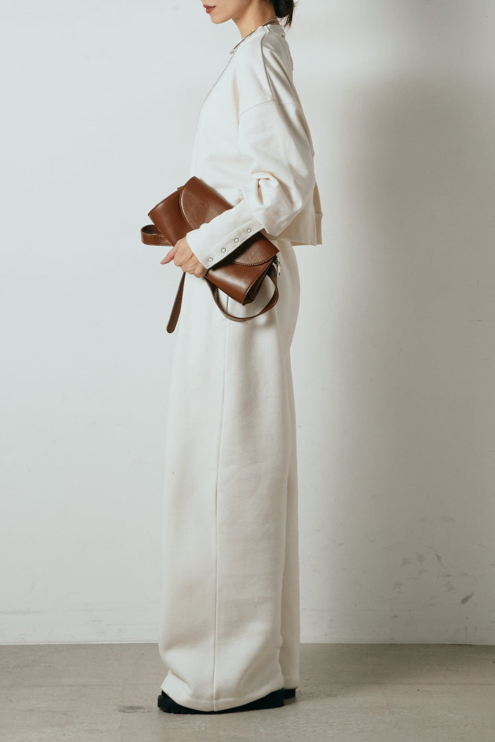 [SET]裏毛バックオープンプルオーバー+裏起毛スウェットワイドパンツ(2set)