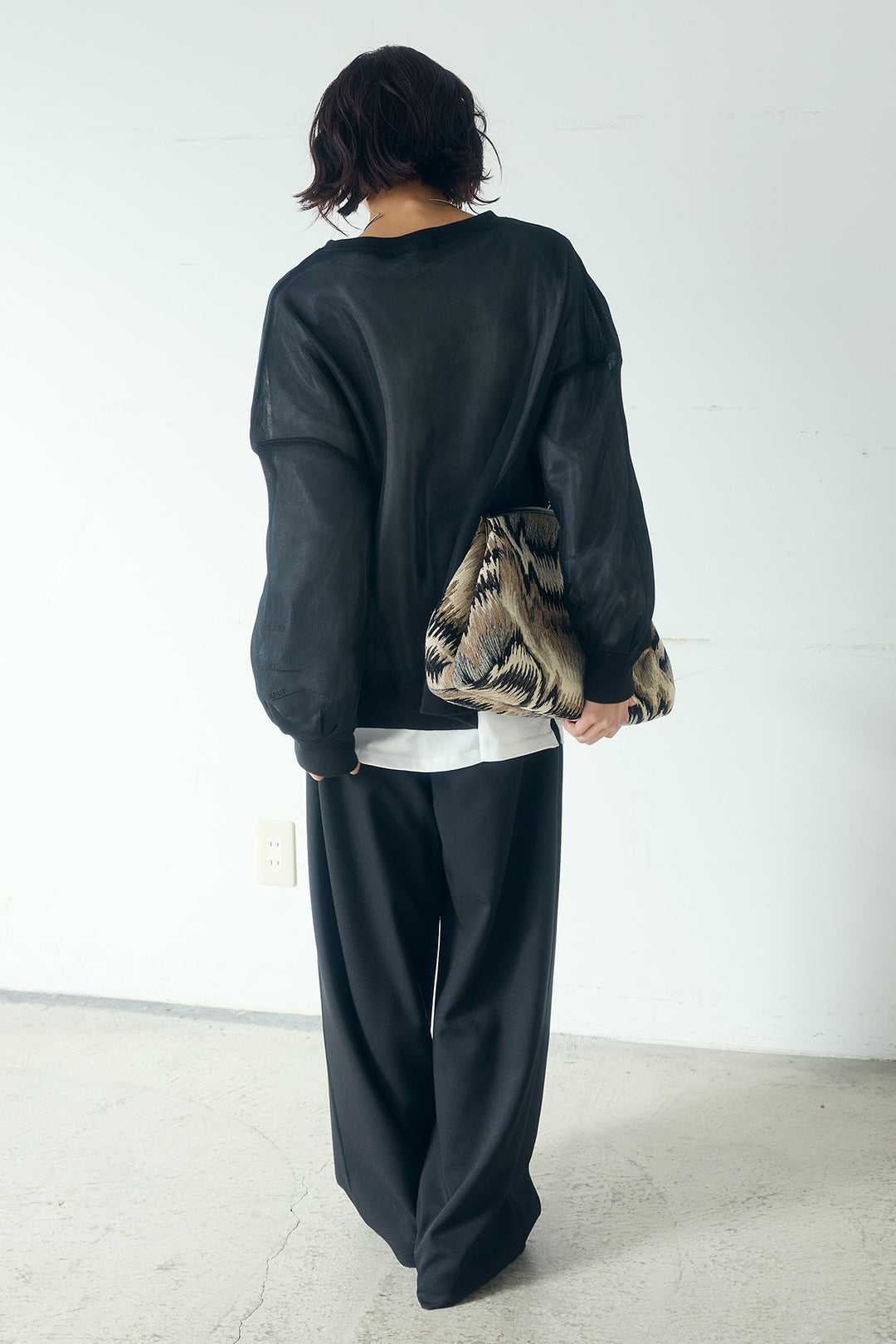 [SET]クリアダンボールプルオーバー+斜めボタンタック入りスラックス+フロントロゴビッグプルオーバー(3set)