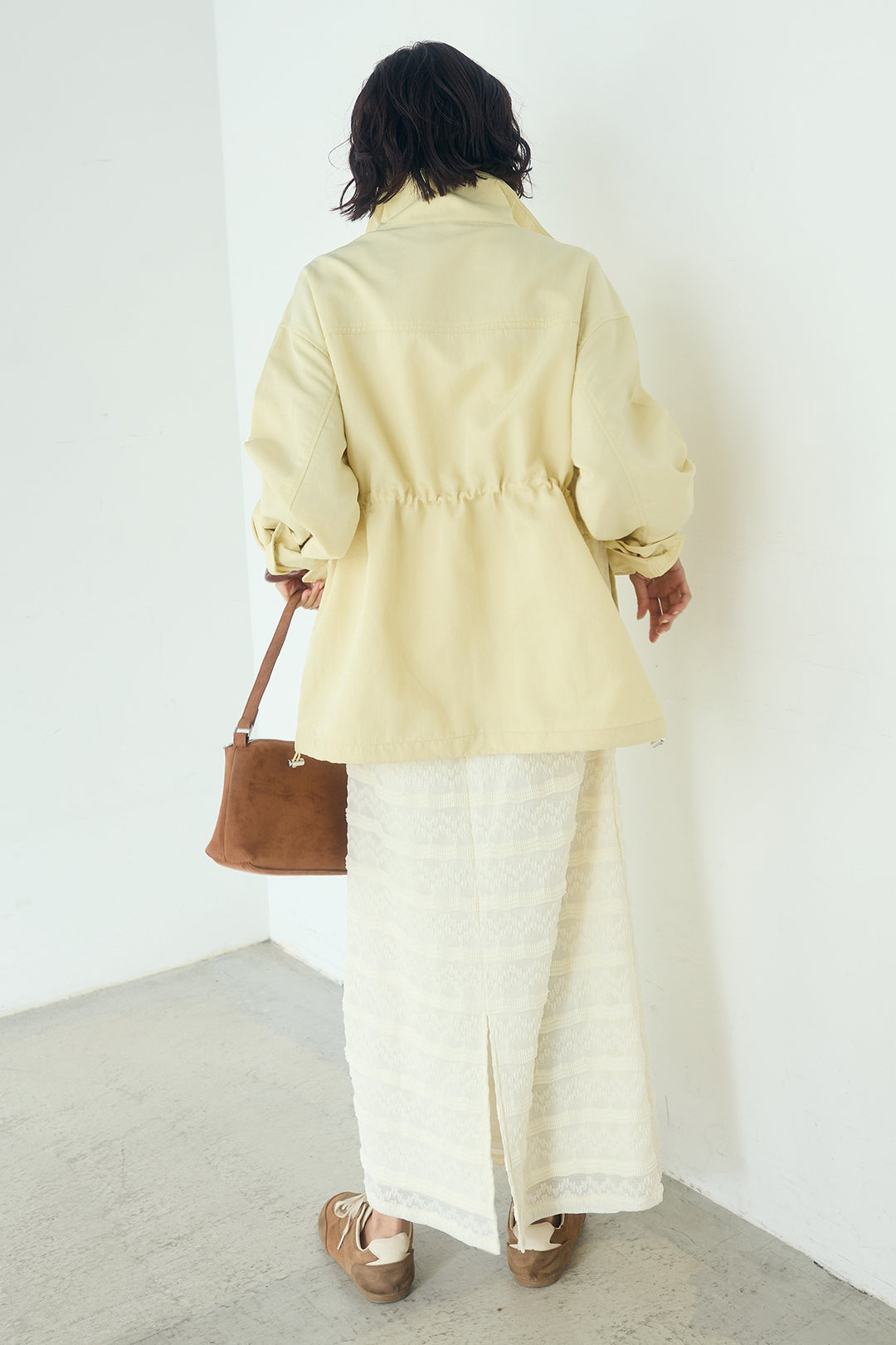 [SET]ナイロンツイルフィールドジャケット+ジャガードカットソータイトスカート(2set)