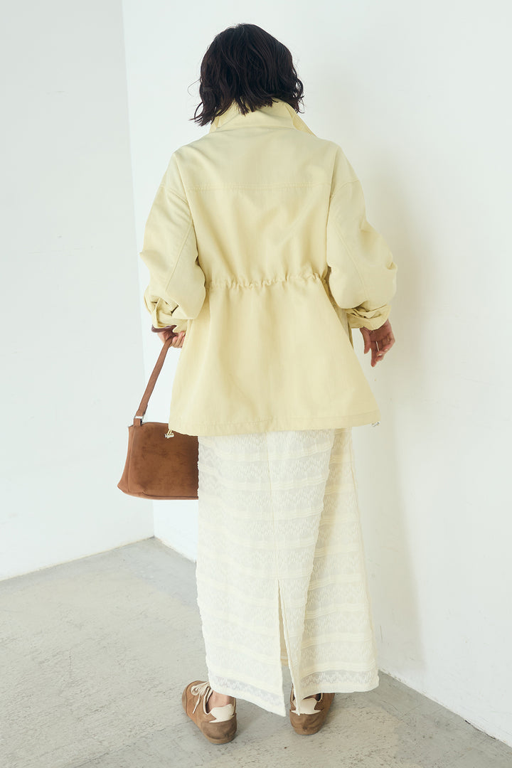 [SET]ナイロンツイルフィールドジャケット+ジャガードカットソータイトスカート(2set)