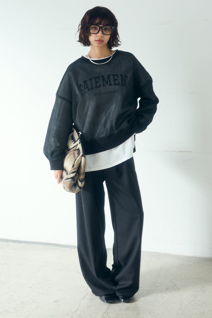 [SET]クリアダンボールプルオーバー+斜めボタンタック入りスラックス(2set)