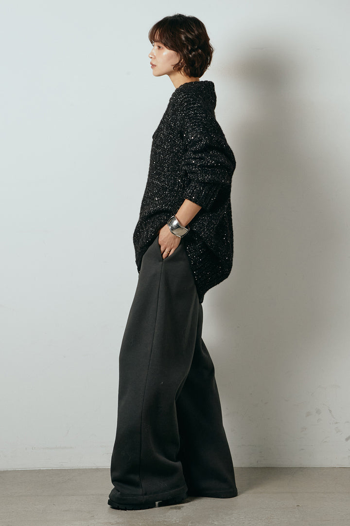 [SET]Vネックラメニットトップス+レース切り替えキャミソール(2set)