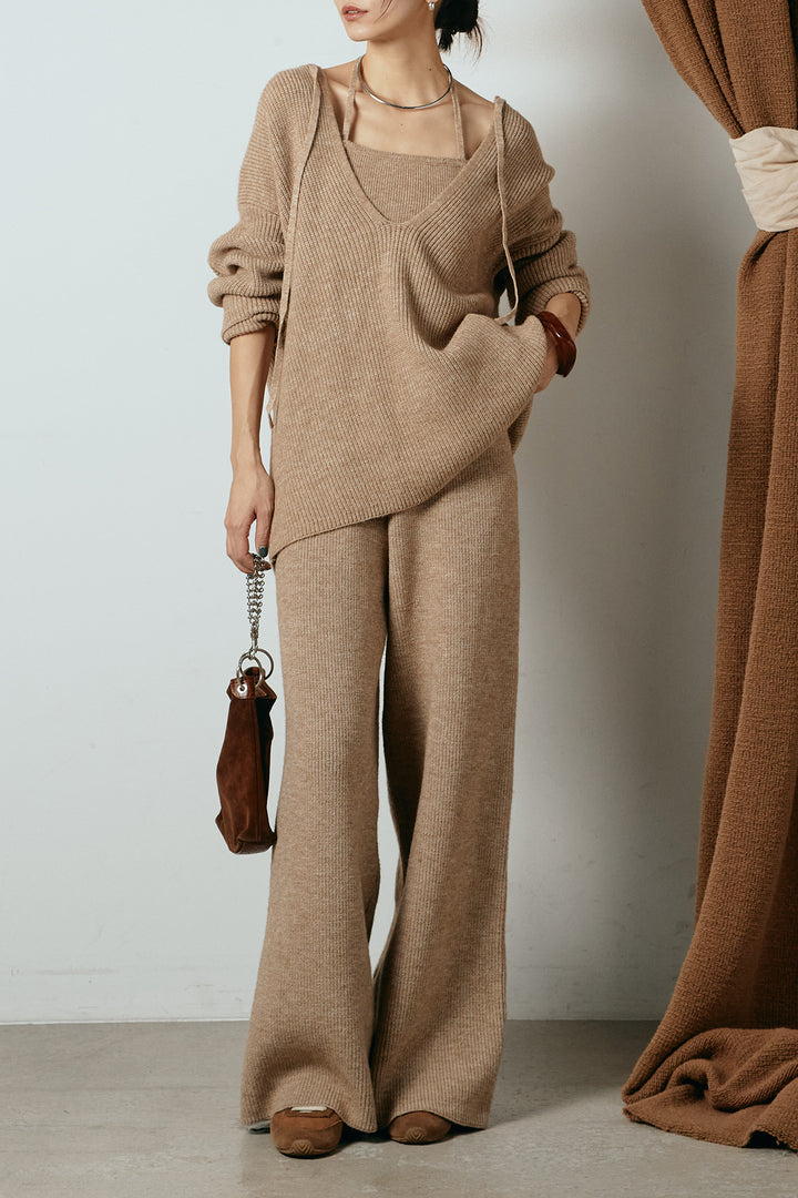 [SET]ホルターネックケーブルニットSETUP