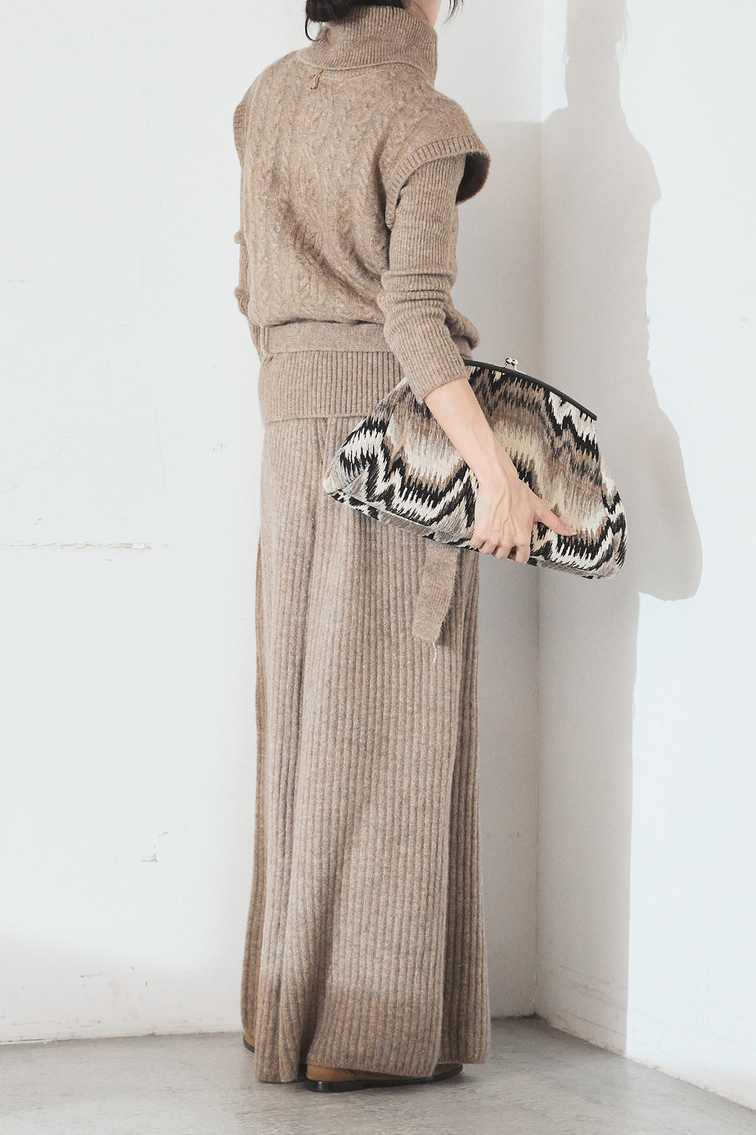 [SET]3ピースハイネックニットベストSETUP