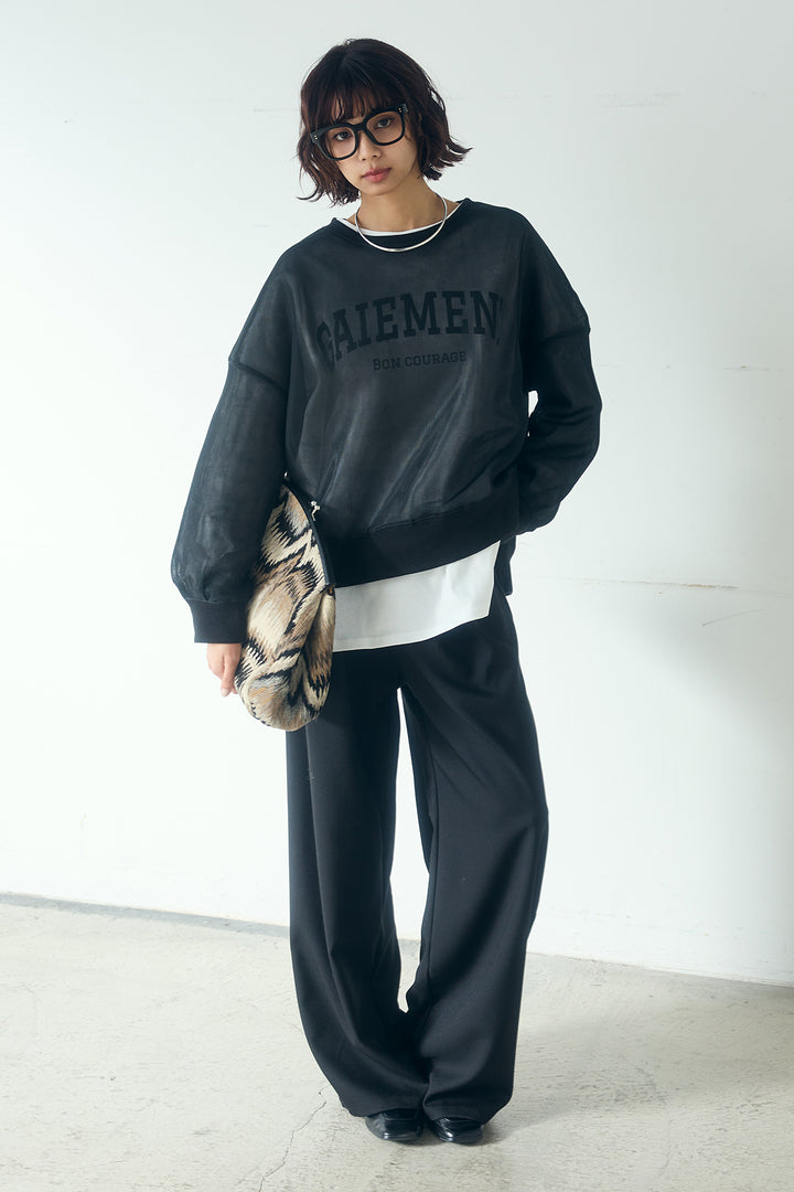 [SET]クリアダンボールプルオーバー+斜めボタンタック入りスラックス(2set)