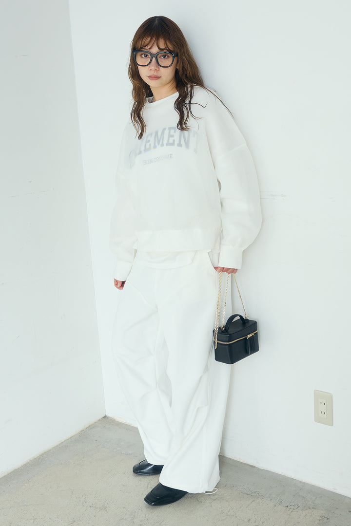 [SET]クリアダンボールプルオーバー+ランダムタックデザインワイドパンツ+フロントロゴビッグプルオーバー(3set)