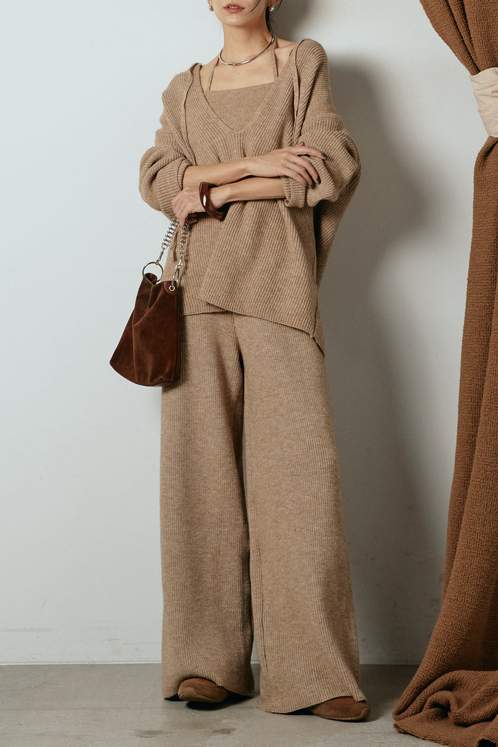 [SET]ホルターネックケーブルニットSETUP