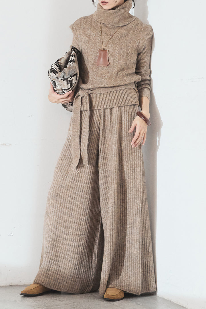 [SET]3ピースハイネックニットベストSETUP