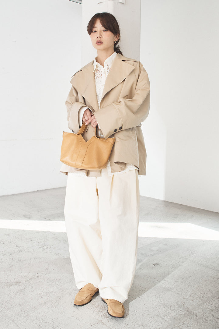 [SET]ナイロントレンチコート+刺繍レースオーバーサイズシャツ(2set)