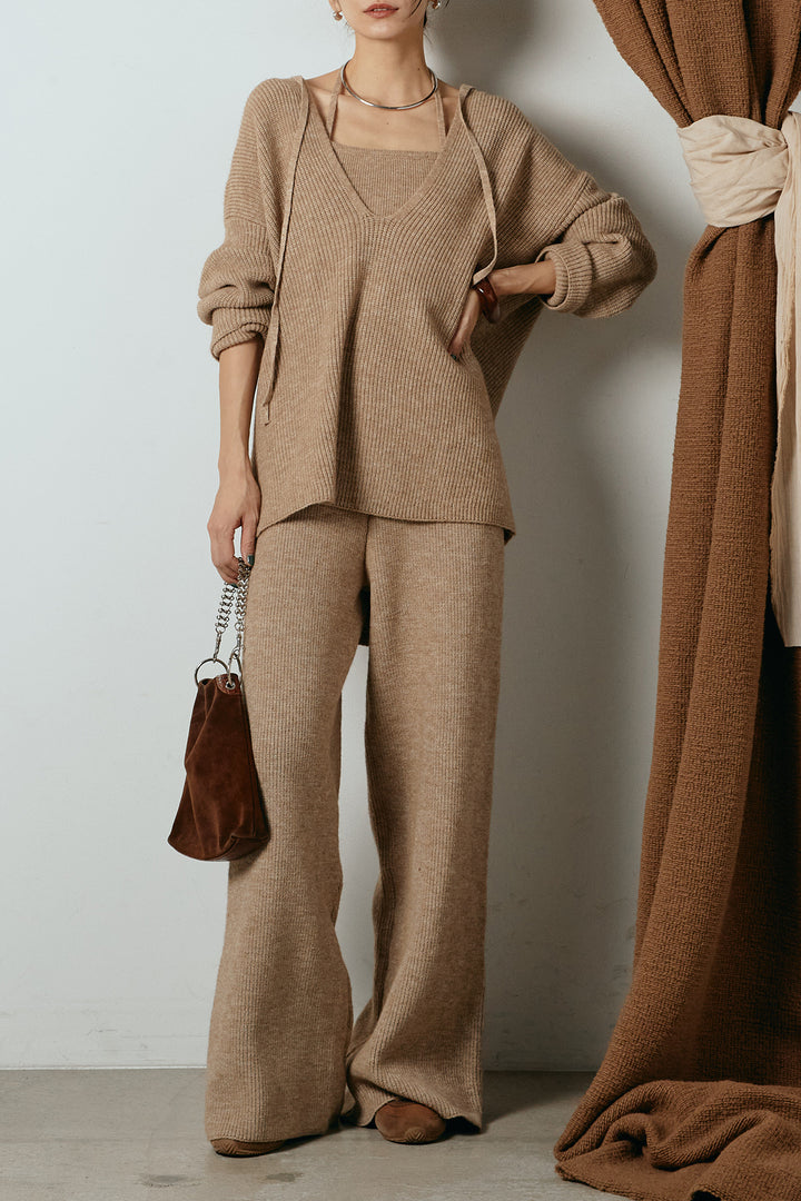 [SET]ホルターネックケーブルニットSETUP