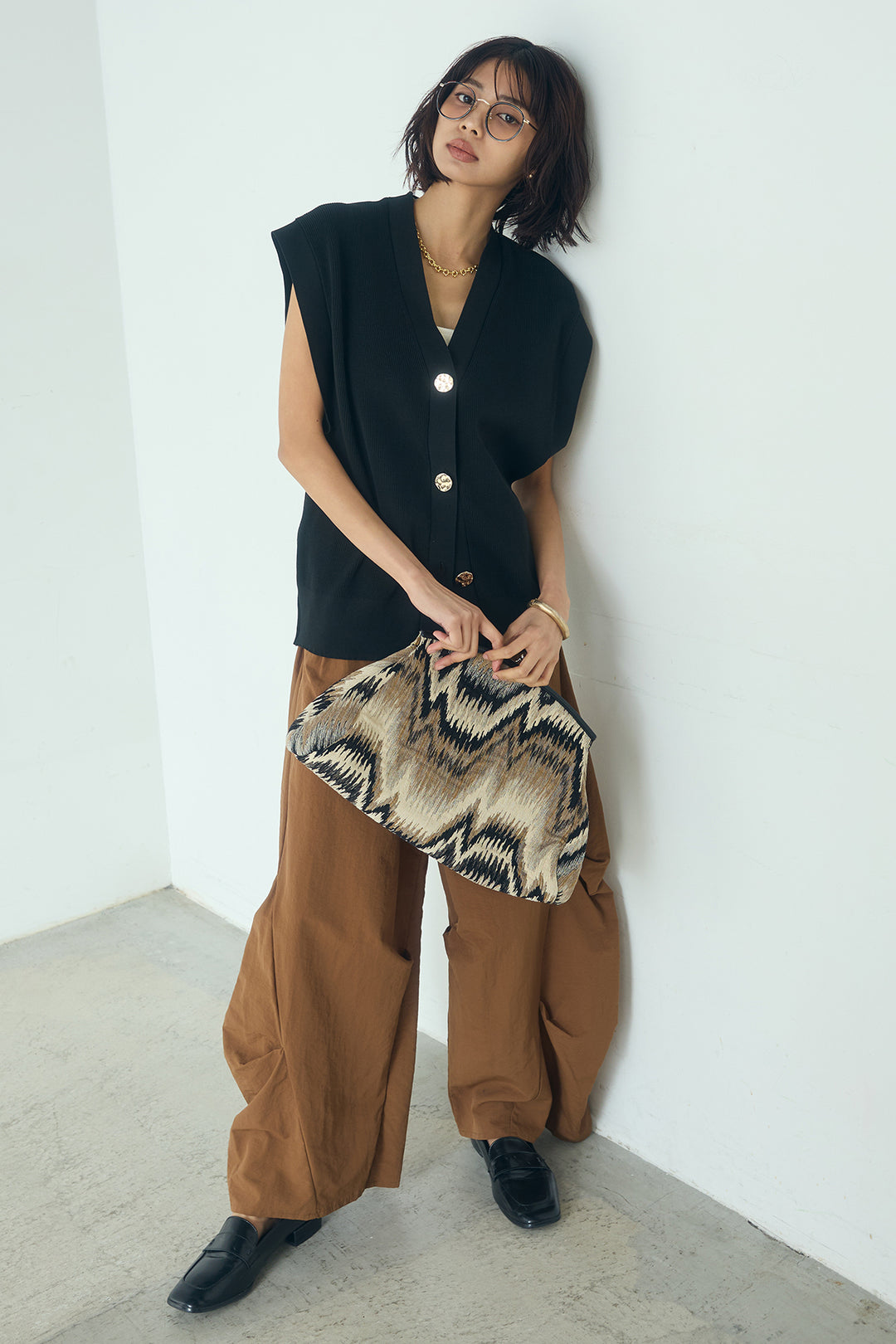 [SET]ポリウーリーメタルボタンベスト+ドライタフタタックバレルパンツ(2set)