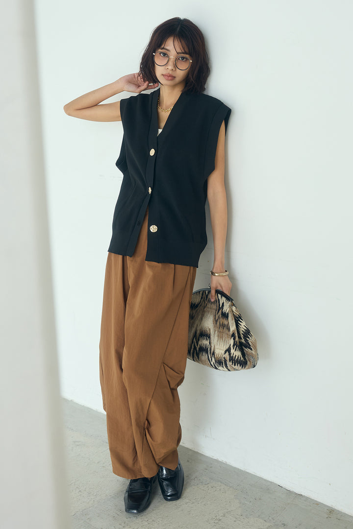 [SET]ポリウーリーメタルボタンベスト+ドライタフタタックバレルパンツ(2set)