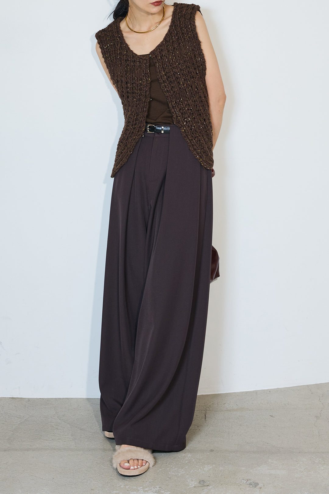 【即納】ネップハンドロービングニットベスト