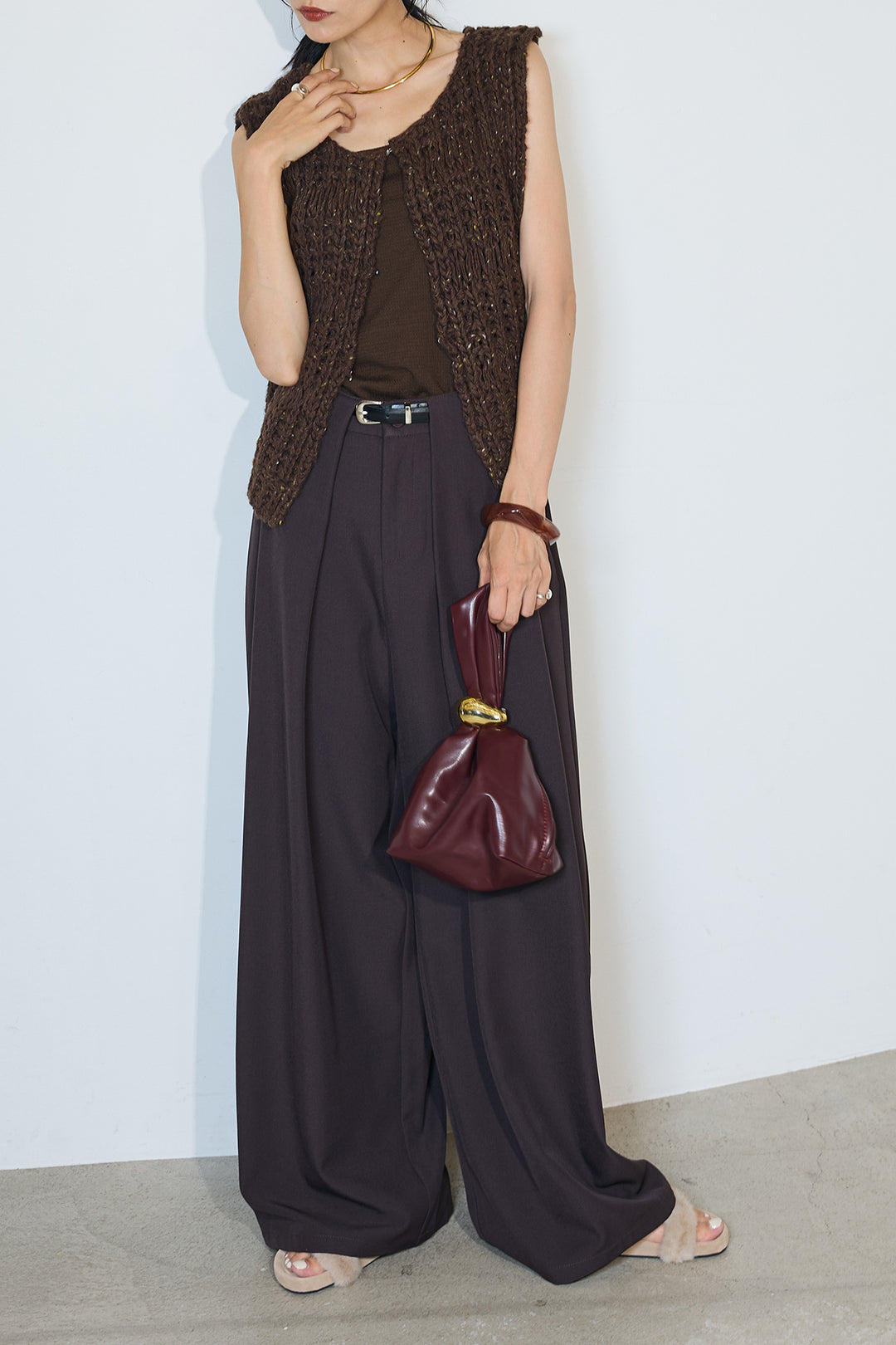 【即納】ネップハンドロービングニットベスト