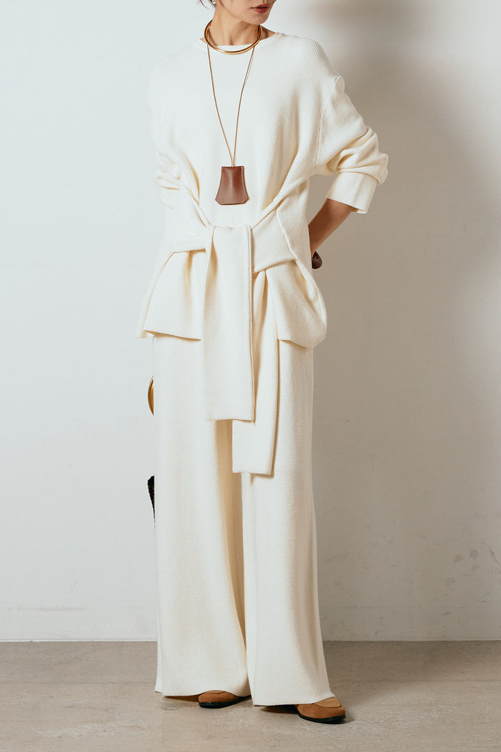 [SET]ウエスト巻きワッフルニットSETUP