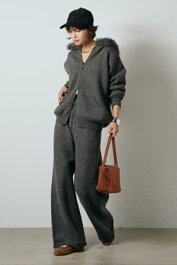 [SET]ファー付きフーディーニットSETUP