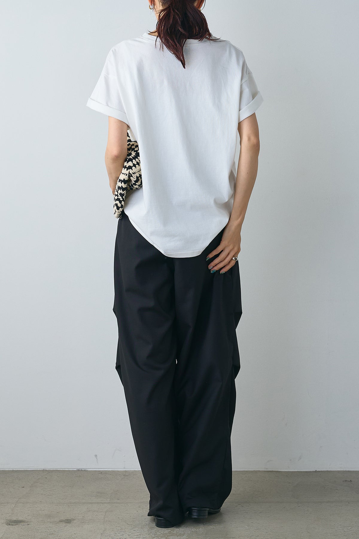 SET]かすれ箔プリントTシャツ+デザインタックパンツ(2set) – ESICA
