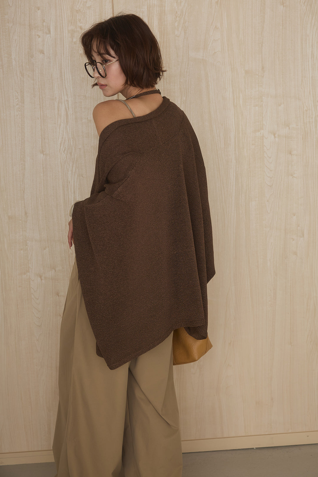 [SET]オーバードルマンカーディガン+ベルトループデザインハイウエストタックパンツ(2set)