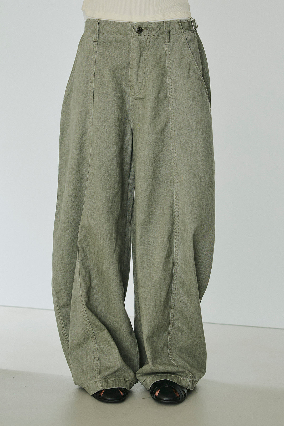 [SET]シアージャガードハーフスリーブテーラードジャケット+サイドベルトカーブワイドパンツ(2set)