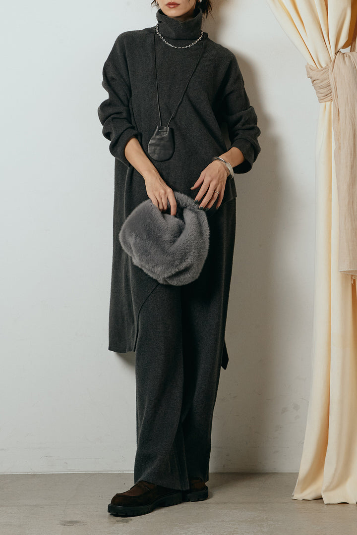 [SET]裾アシンメトリーニットSETUP