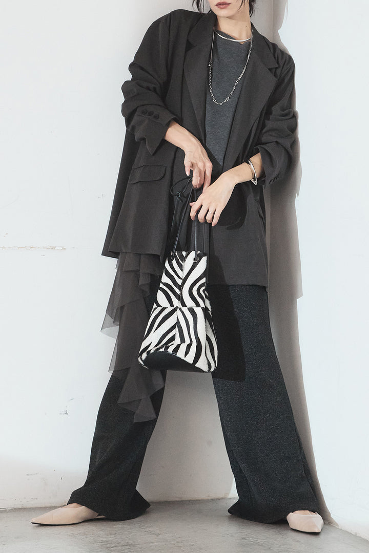 [SET]ルーズシルエットダブルテーラードジャケット+ストレッチロングTシャツ(2set)