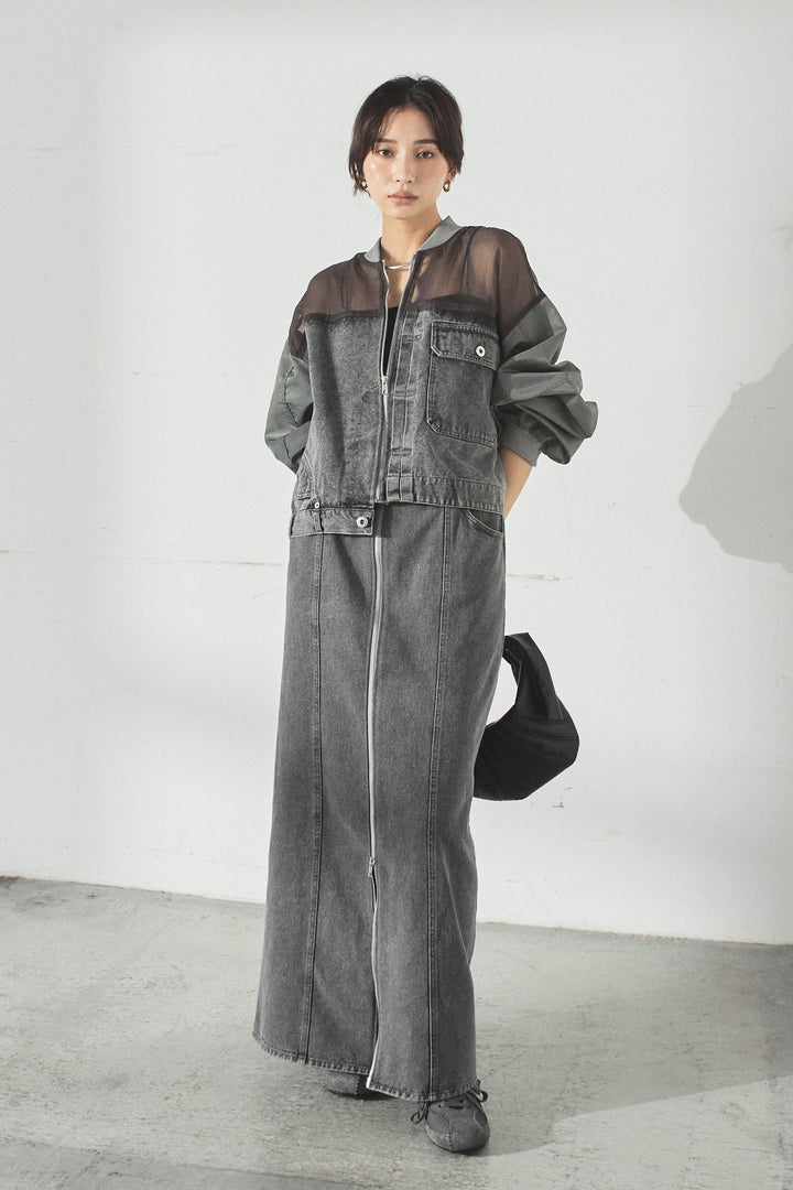 デニムコンビネーションブルゾン