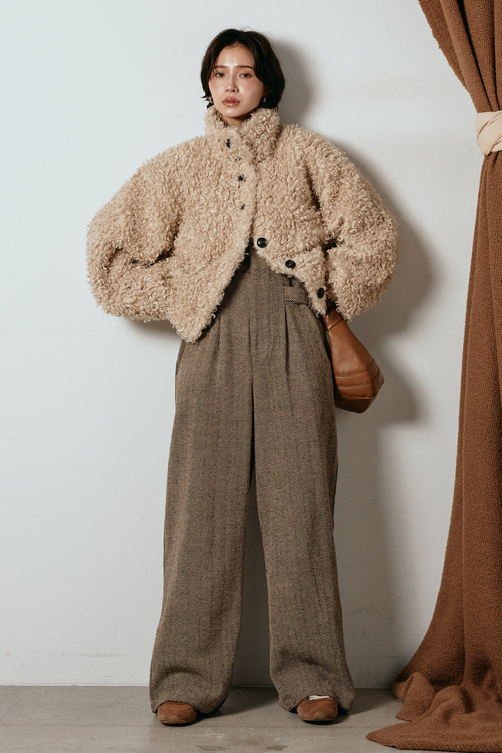 [SET]プードルファーミドルジャケット+クラシックヘリンボーンサロペット(2set)