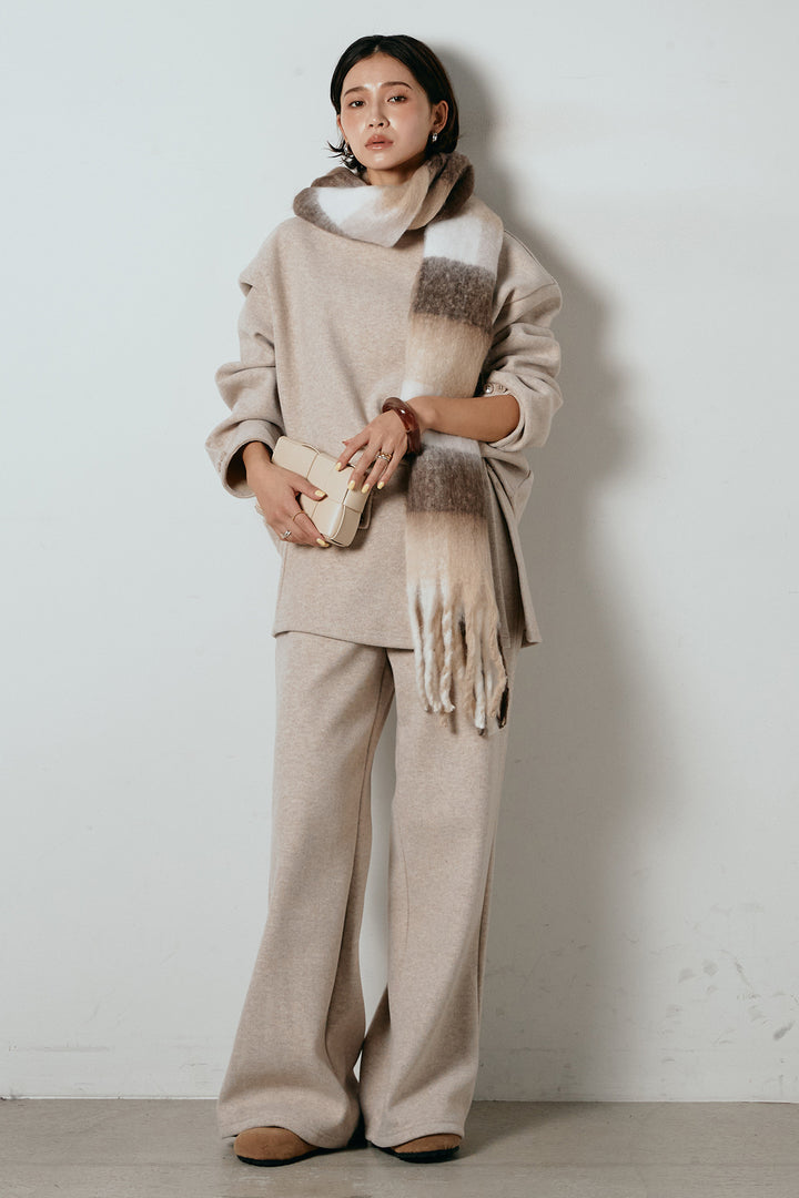 [SET]チェックマフラー付きニットSETUP