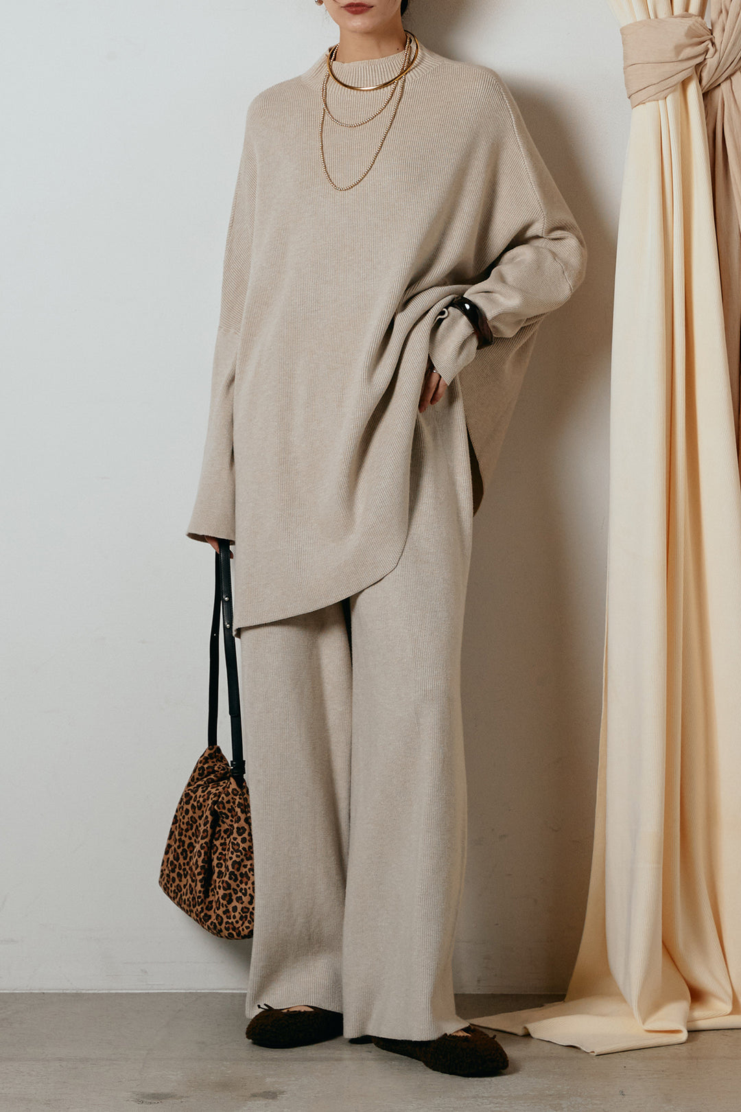 [SET]ポンチョシルエットニットSETUP