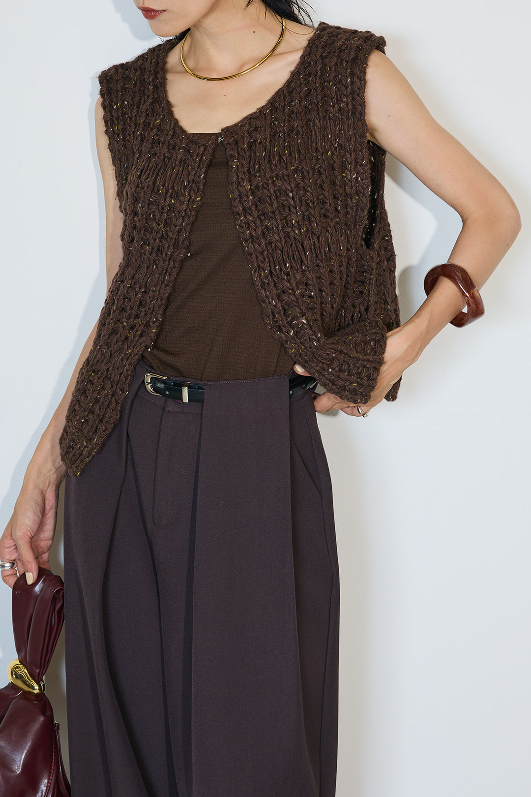 【即納】ネップハンドロービングニットベスト