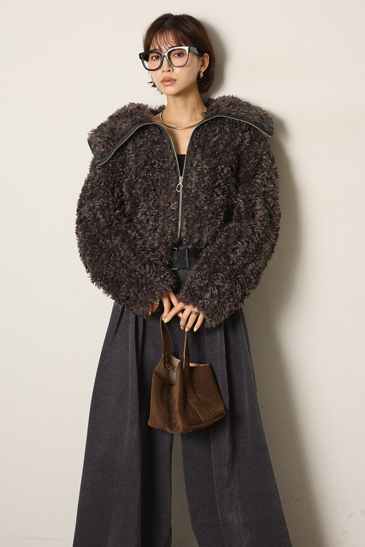 ビッグカラープードルボアアウター