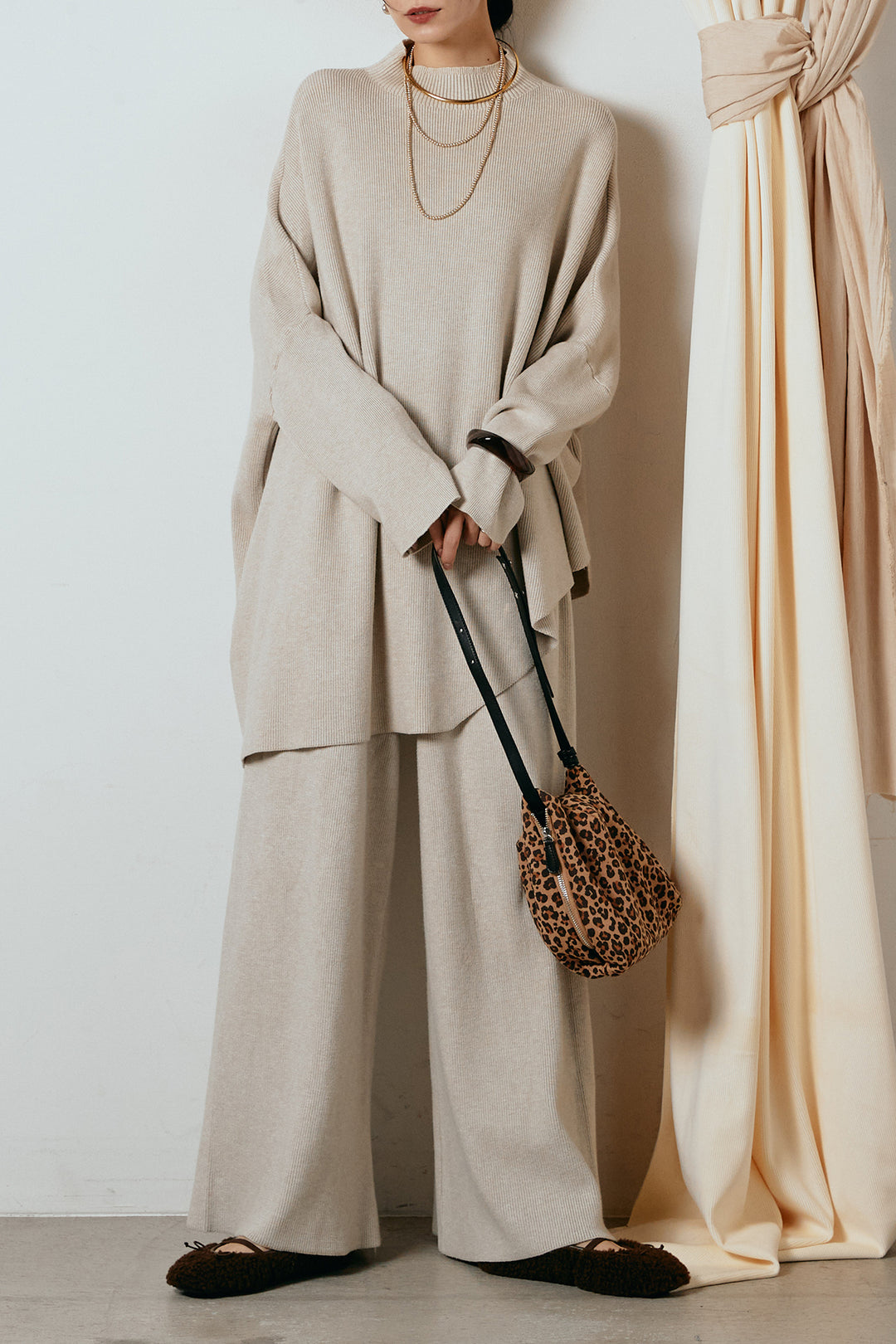 [SET]ポンチョシルエットニットSETUP