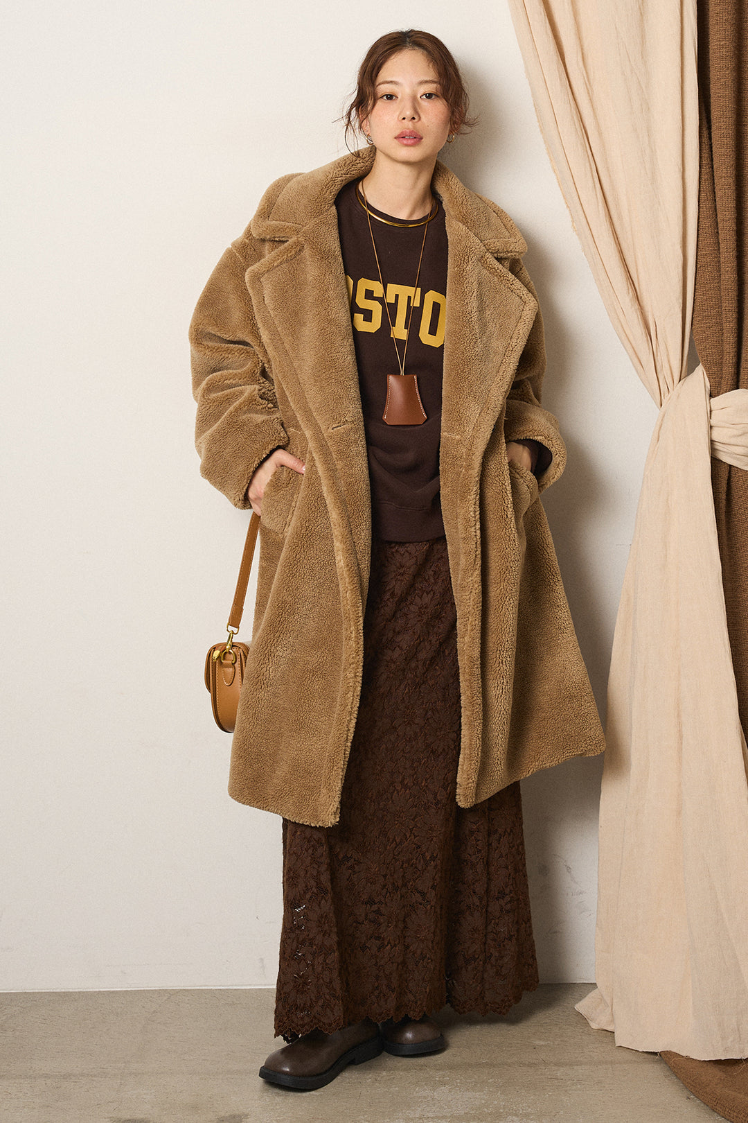 テディボアロングコート