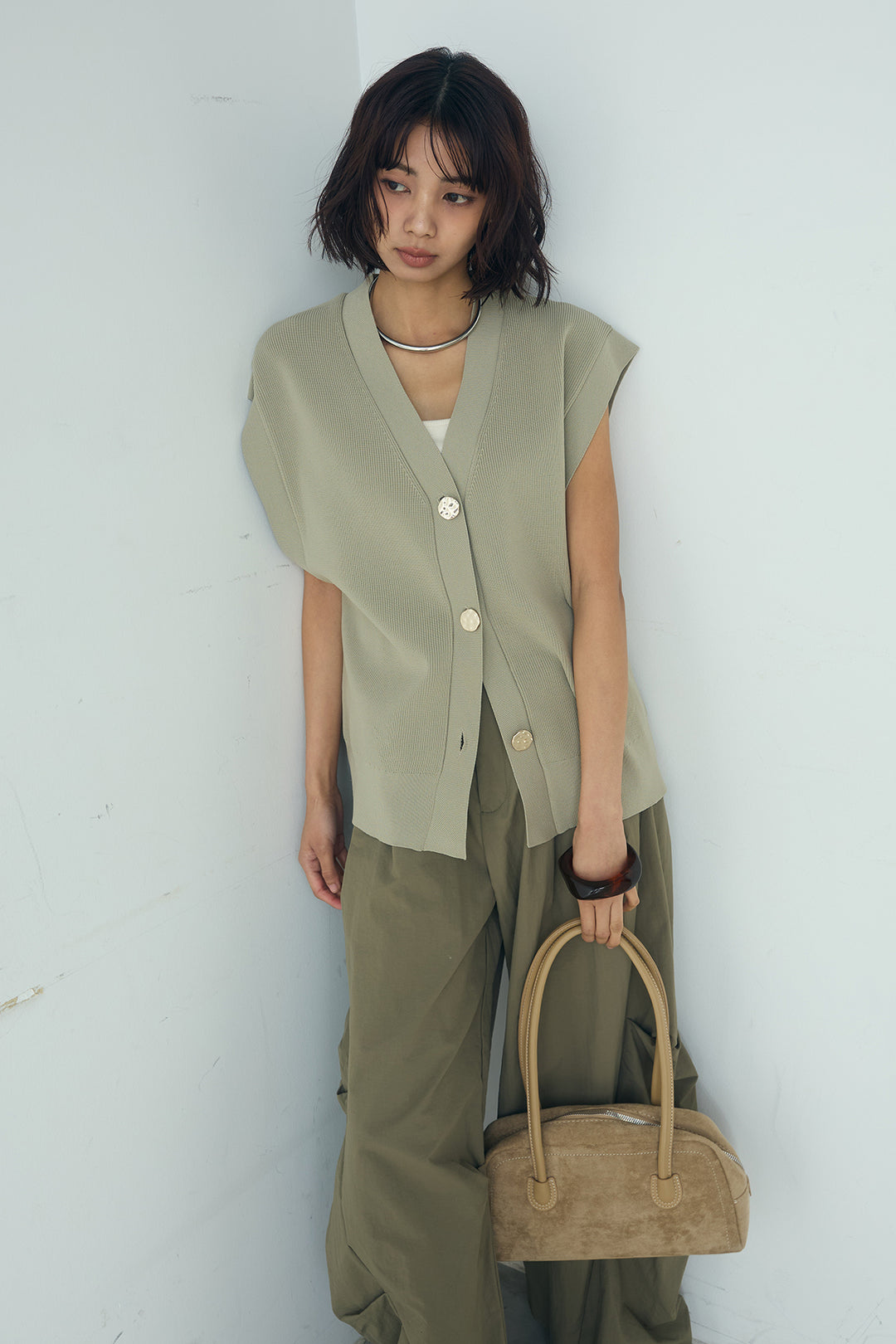 [SET]ポリウーリーメタルボタンベスト+ドライタフタタックバレルパンツ(2set)